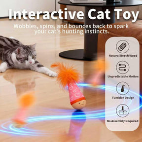 PawWobble – Wooden Wobble Cat Toy