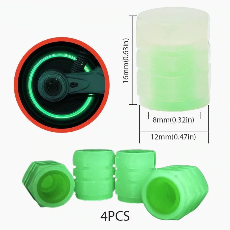 GlowRide - Fluorescent Wheel Valve Caps