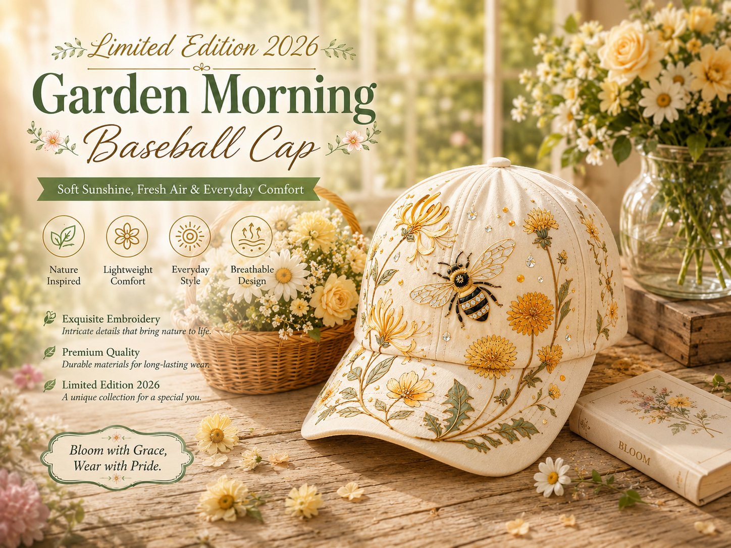 FloraBee – Aesthetic Garden Cap