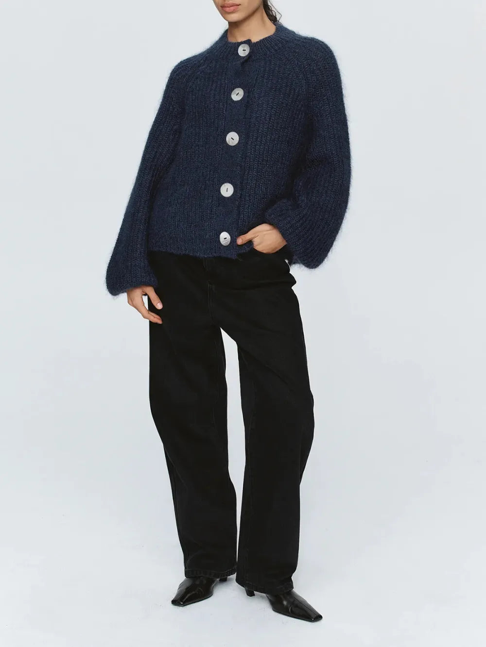 StyleNest – Casual Long Sleeve Navy Cardigan