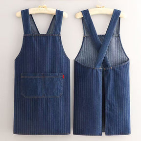 ApronMuse - Premium Soft Denim Cross-Back Apron