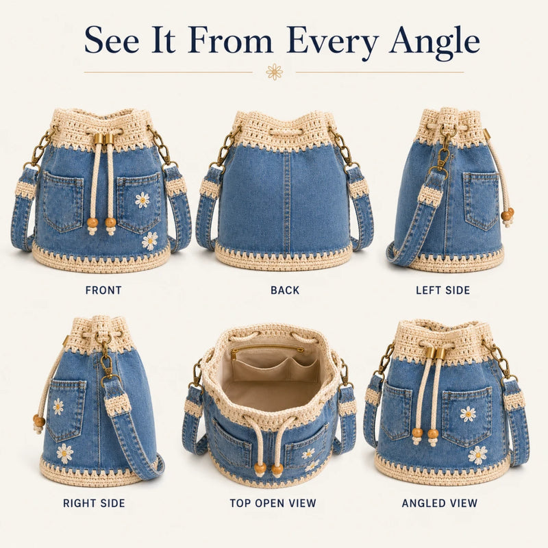DaisyDenim – Crochet Bucket Bag