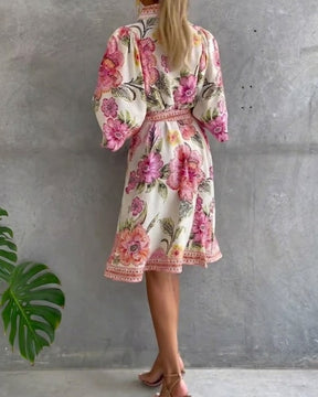 Eleganza Flow – Printed A-Line Dress