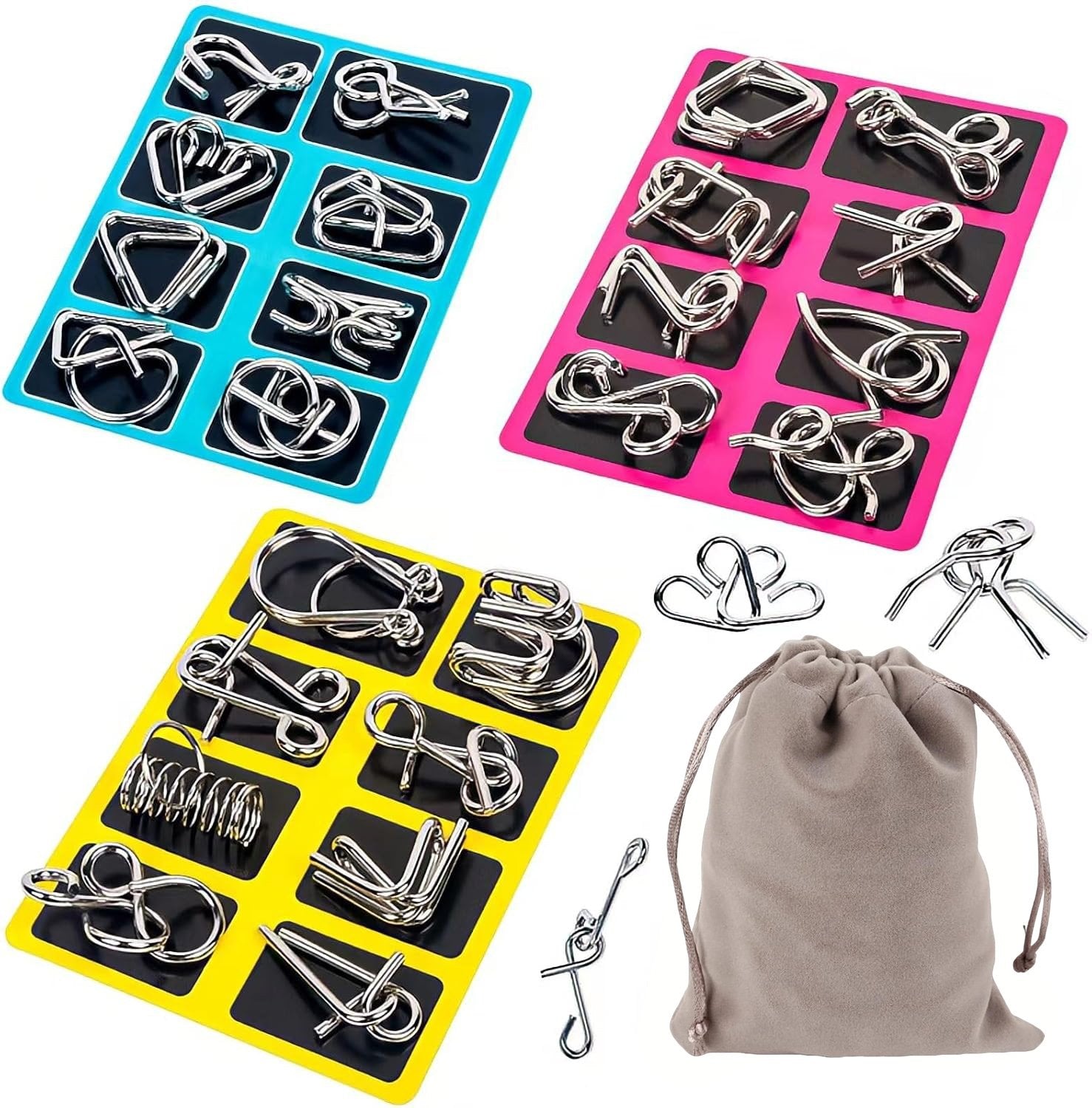 PuzzleCore – IQ Challenge Metal Puzzle Set