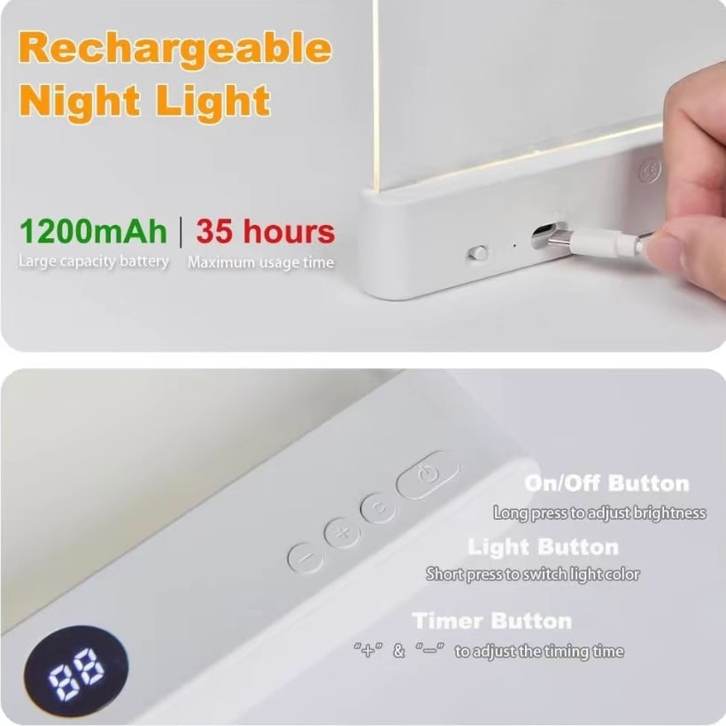 NightLume – Clear LED Rechargeable Reading Lamp