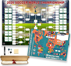 ⚽2026 Soccer The World Cup Schedule Poster & Final Round 48-team Collection Showcase, 2-in-1 Functional Poster