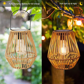 SolarNest - Handwoven Rattan Solar Lantern