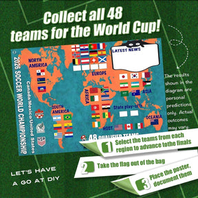 ⚽2026 Soccer The World Cup Schedule Poster & Final Round 48-team Collection Showcase, 2-in-1 Functional Poster
