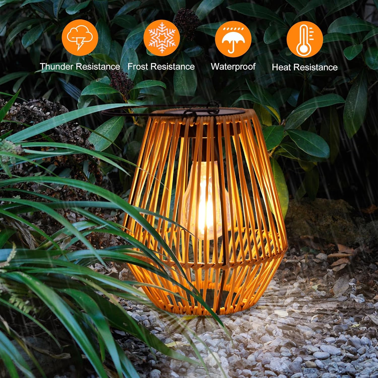SolarNest - Handwoven Rattan Solar Lantern