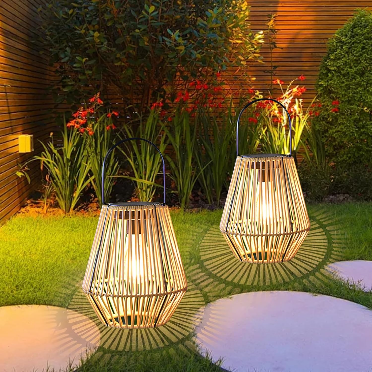 SolarNest - Handwoven Rattan Solar Lantern