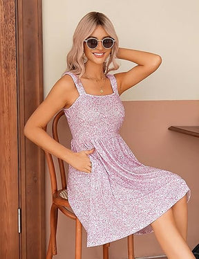 FloraCharm - Square Neck Summer Dress