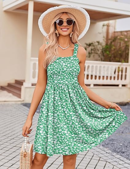 FloraCharm - Square Neck Summer Dress