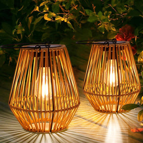 SolarNest - Handwoven Rattan Solar Lantern