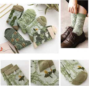LumeFlora – Soft Cotton Embroidered Flower Socks