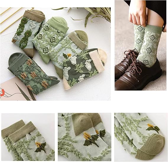 LumeFlora – Soft Cotton Embroidered Flower Socks