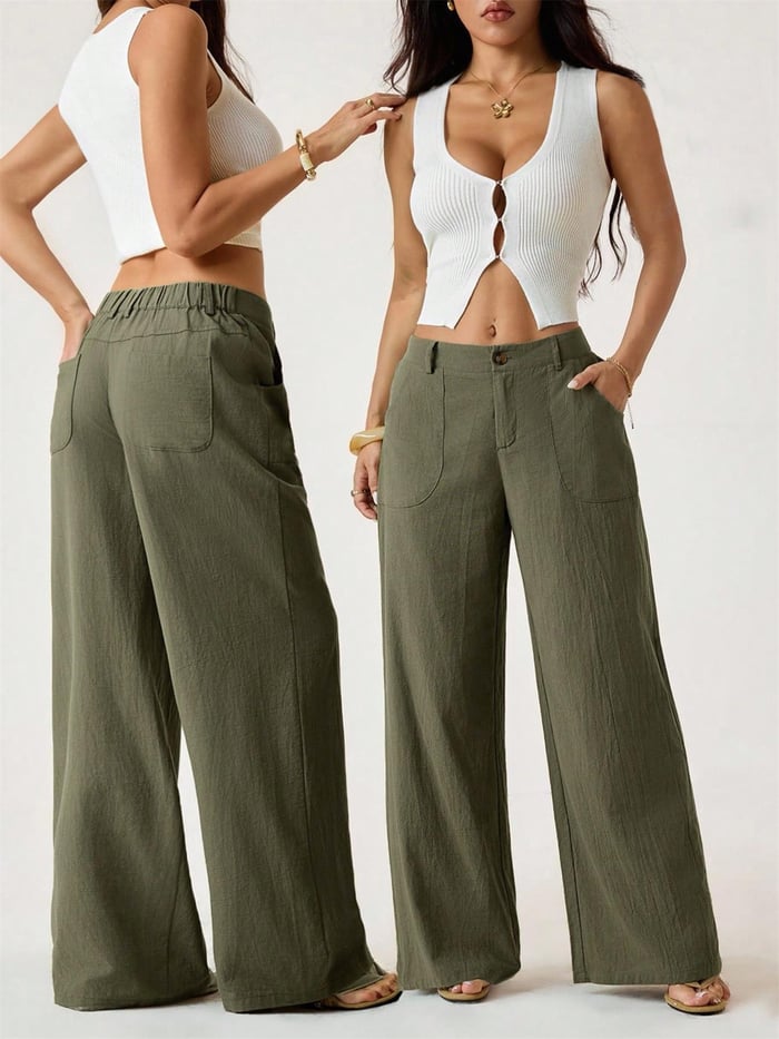Linenora – Summer Cotton-Linen Palazzo Pants