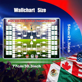 ⚽2026 Soccer The World Cup Schedule Poster & Final Round 48-team Collection Showcase, 2-in-1 Functional Poster