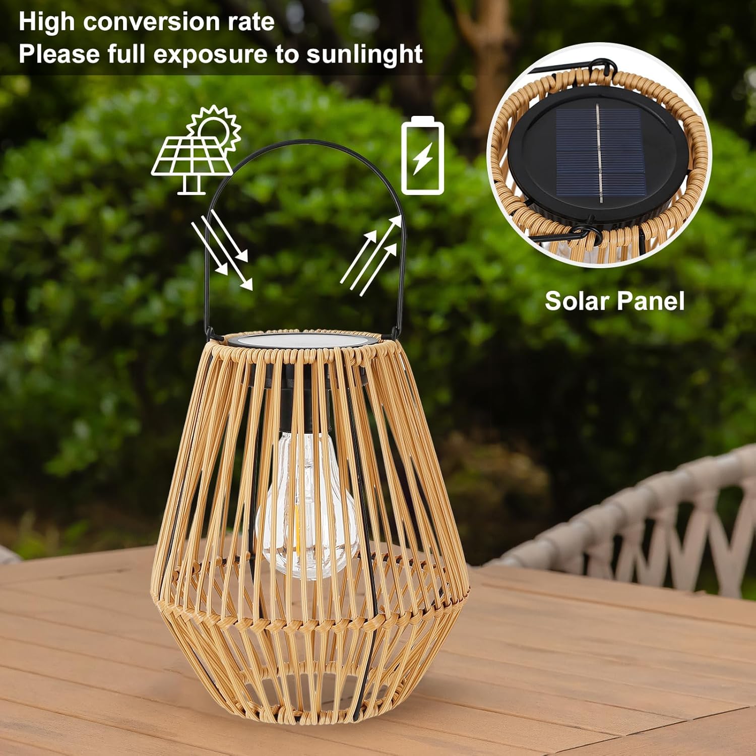 SolarNest - Handwoven Rattan Solar Lantern