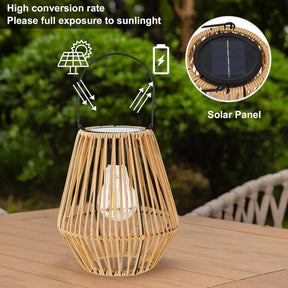 SolarNest - Handwoven Rattan Solar Lantern