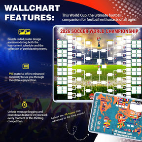 ⚽2026 Soccer The World Cup Schedule Poster & Final Round 48-team Collection Showcase, 2-in-1 Functional Poster