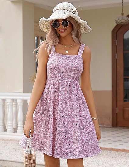 FloraCharm - Square Neck Summer Dress