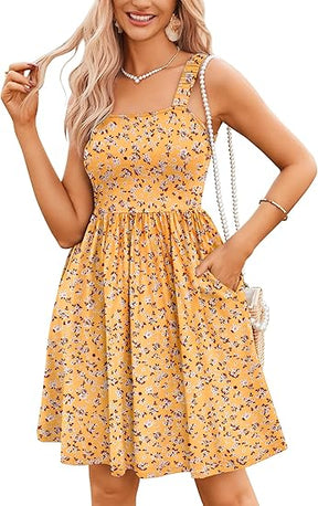 FloraCharm - Square Neck Summer Dress