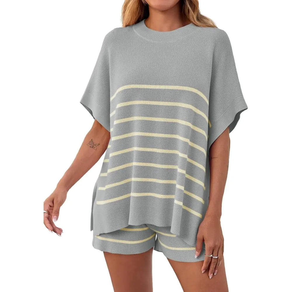 BellaVive – Chic Striped Loungewear Outfit Set