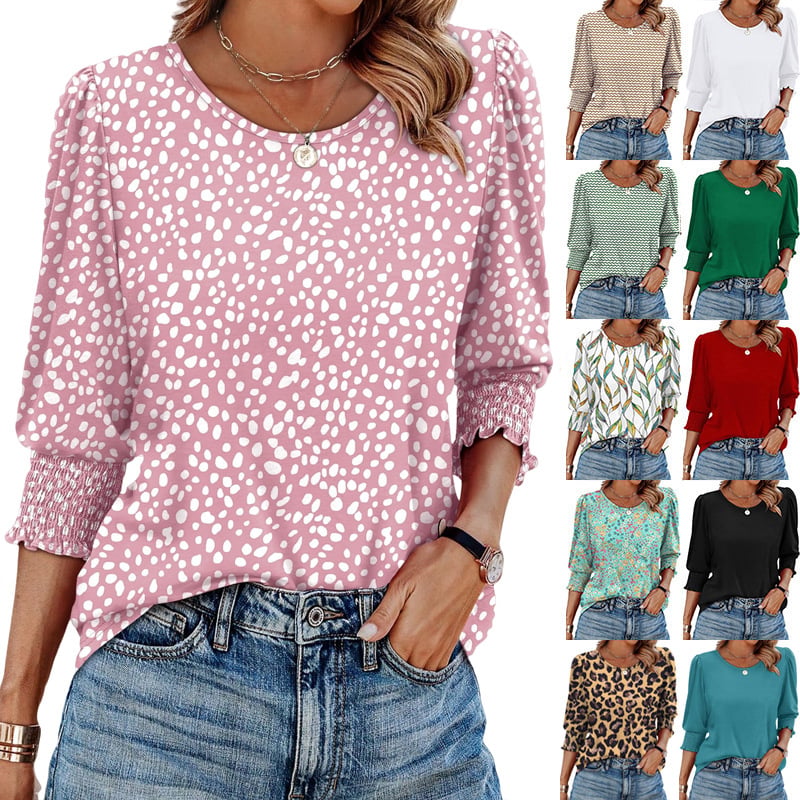 StyleBreeze – Elegant Relaxed Fit 3/4 Sleeve Top