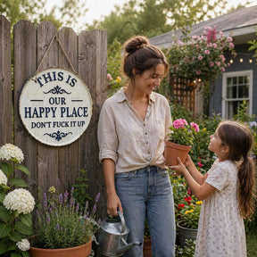 HomeBliss – “This Is Our Happy Place” Hanging Sign