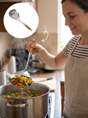 ChefWood – Wooden Handle Stainless Steel Skimmer