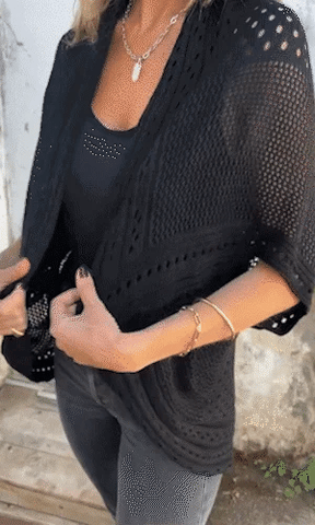 CloudWeave – Hollow Half Sleeve Cardigan