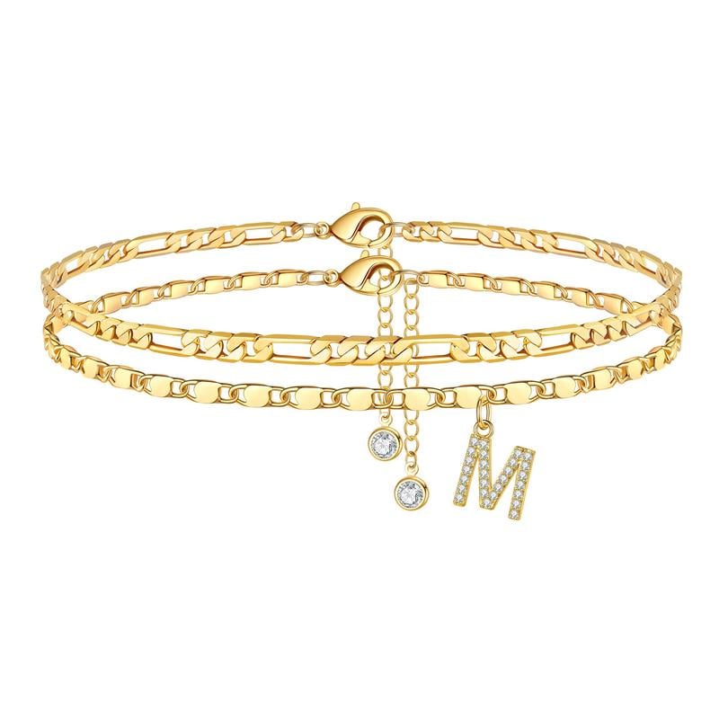 ShineScript – Layered Anklet Bracelets with Letters