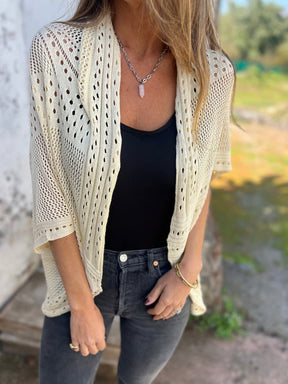 CloudWeave – Hollow Half Sleeve Cardigan