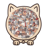 WhiskerCraft –  135 Pcs Cat Shaped Wooden Puzzle