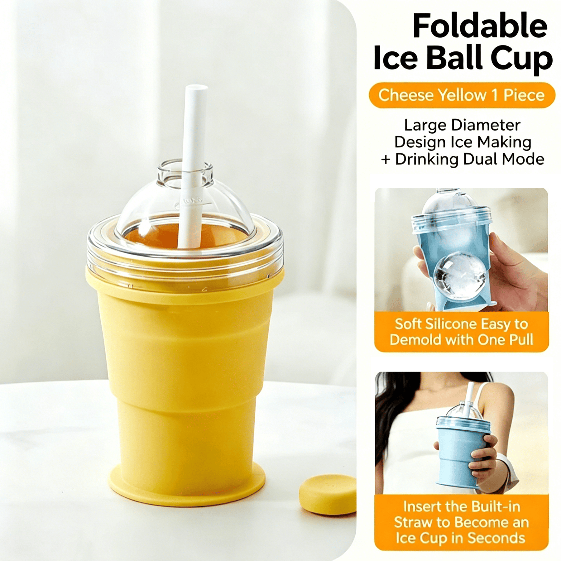 ChillCup – Foldable Silicone Ice Ball Drink Cup