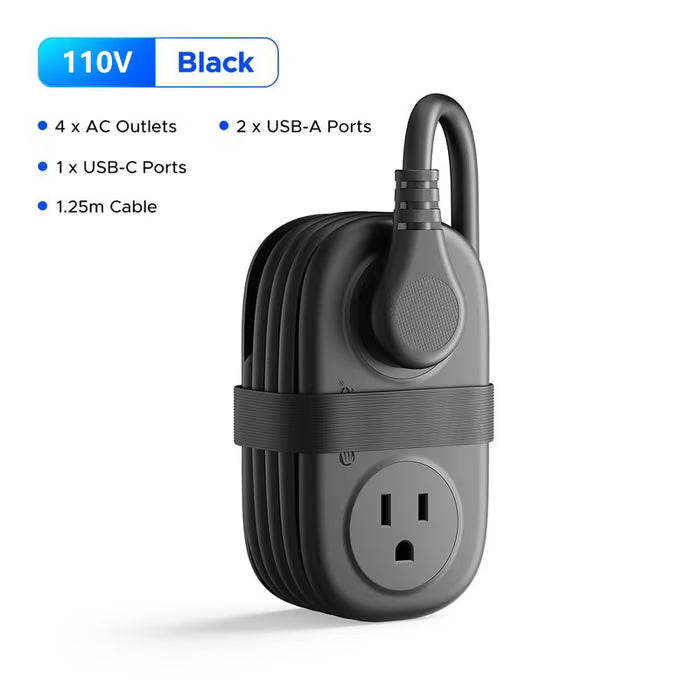 VoltPack – Compact 4-Outlet Power Strip for Travel