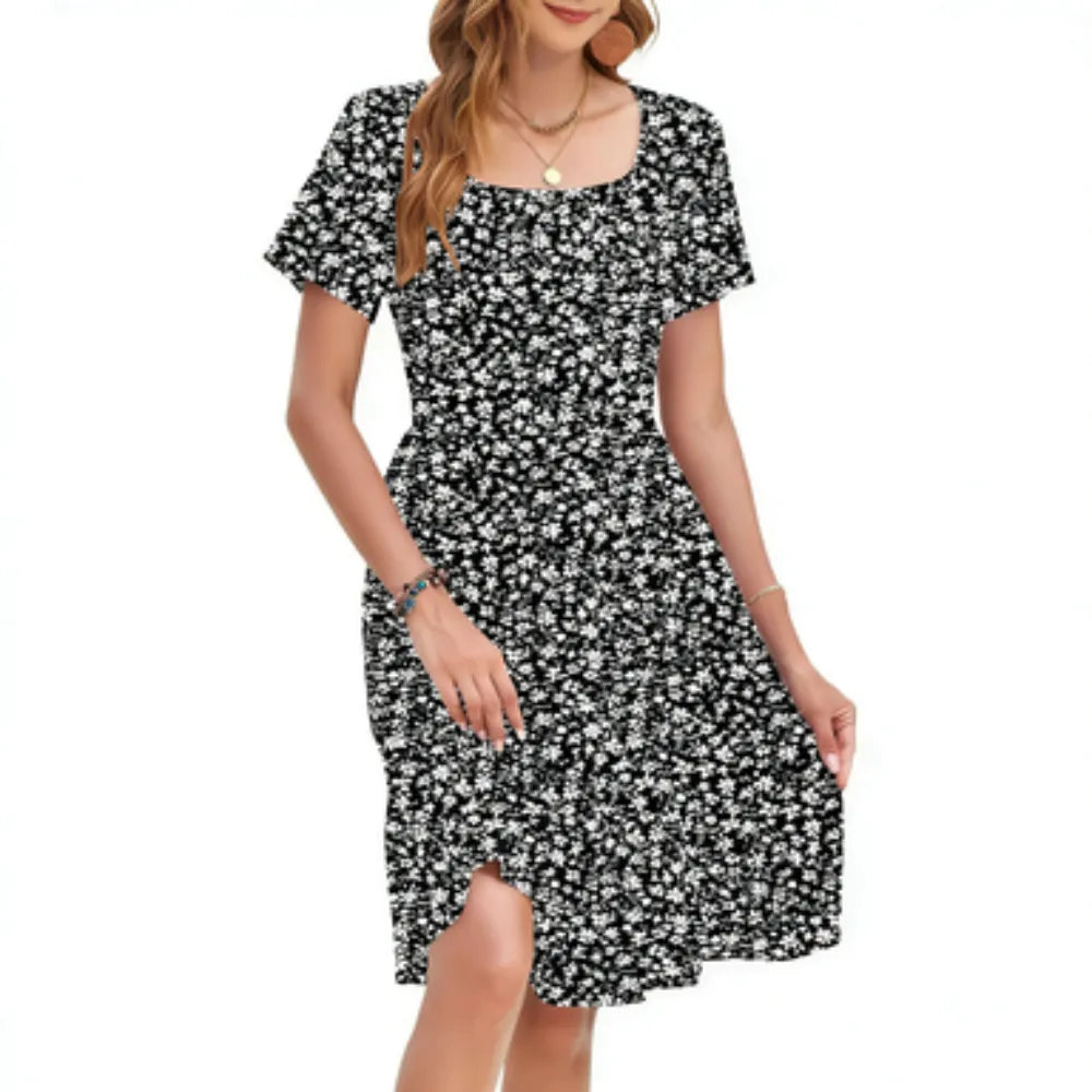 LunaFlora – Elegant Floral Sundress for Women
