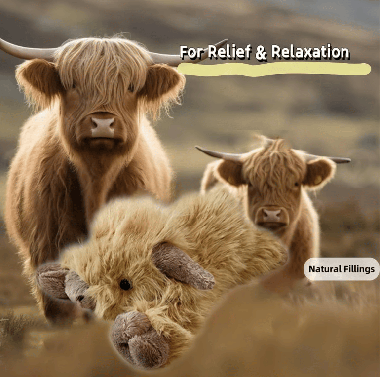 HighlandHugs – Cute Cartoon Highland Cow Cuddly Toy