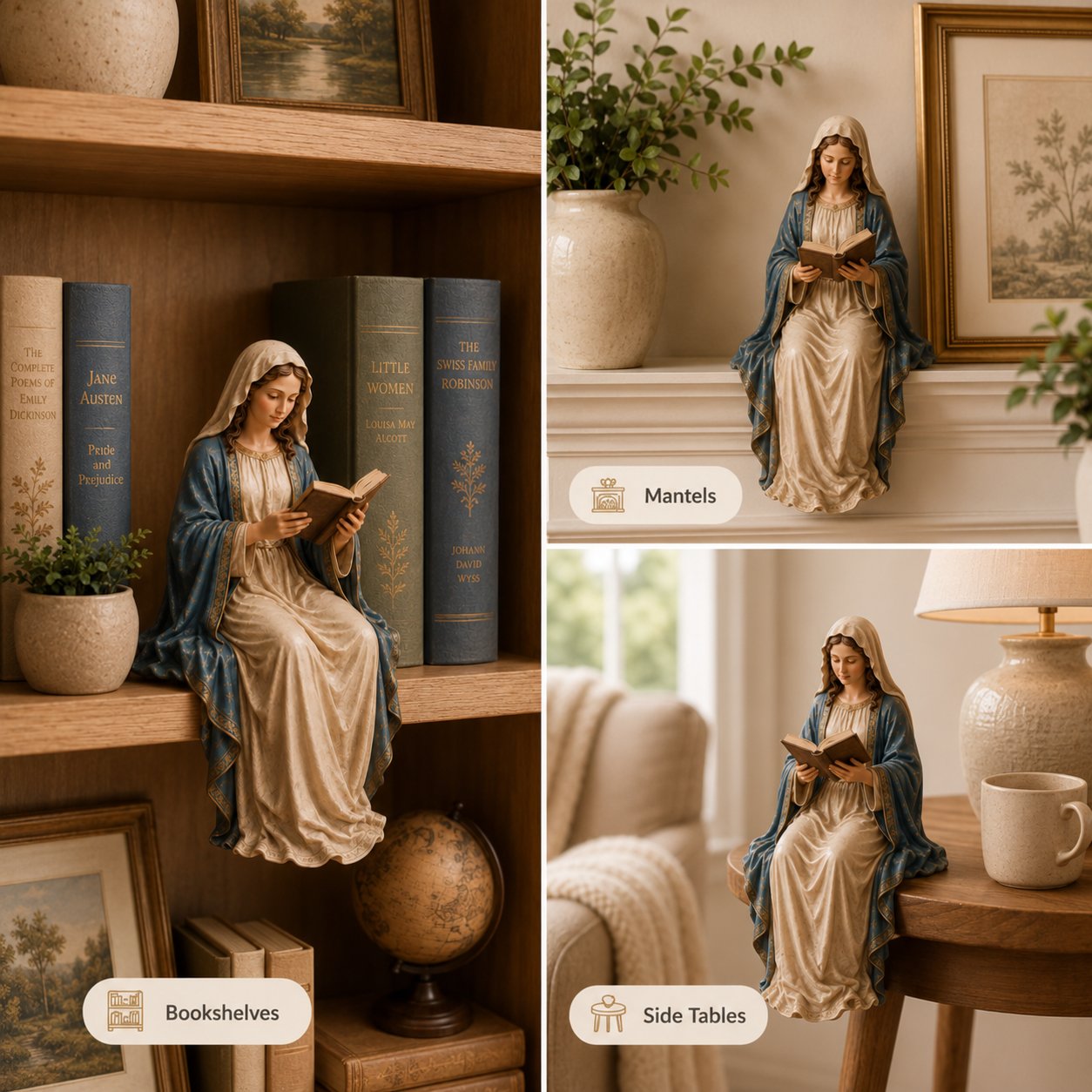 DivineRest - Virgin Mary Reading Figurine