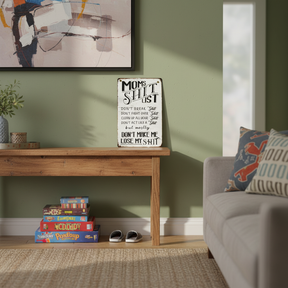 MamaRules – Rustic Funny Home Sign