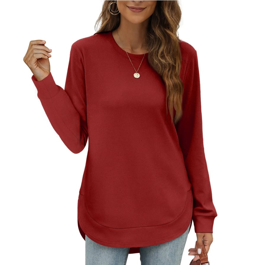 CurveFit – Soft Crewneck Sweatshirt All Day Comfort