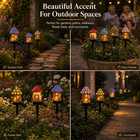 MushLumi – Solar Fairy-Tale Mushroom Cottage Light