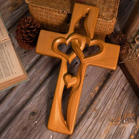 HeartFaith – Intertwined Heart Wooden Cross
