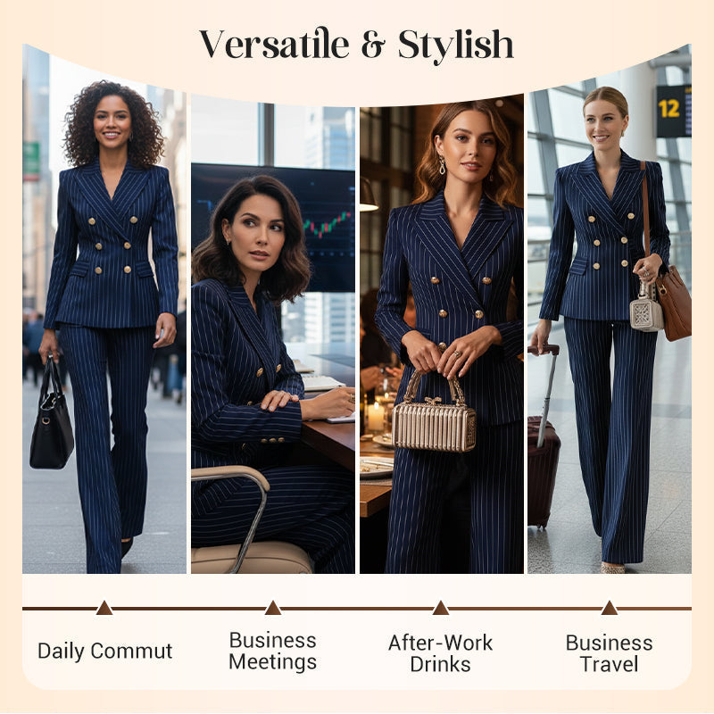 FemmeLine – Women’s Tailored Pinstripe Suit