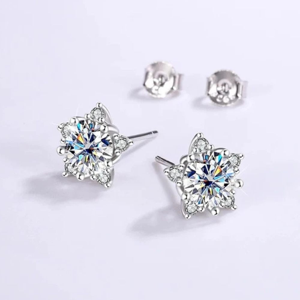 SnowLuxe - Moissanite Snowflake Earrings
