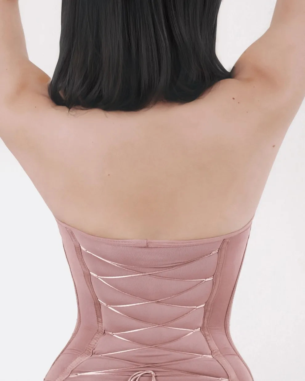 CurveLuxe – Back Lace-Up Seamless Thong Bodysuit