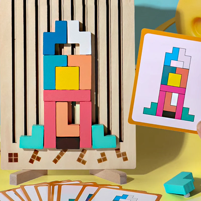 TetraMind – Montessori Wooden Puzzle Set