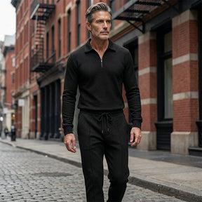 UrbanEase – Breathable Waffle Knit Lounge Set for Men