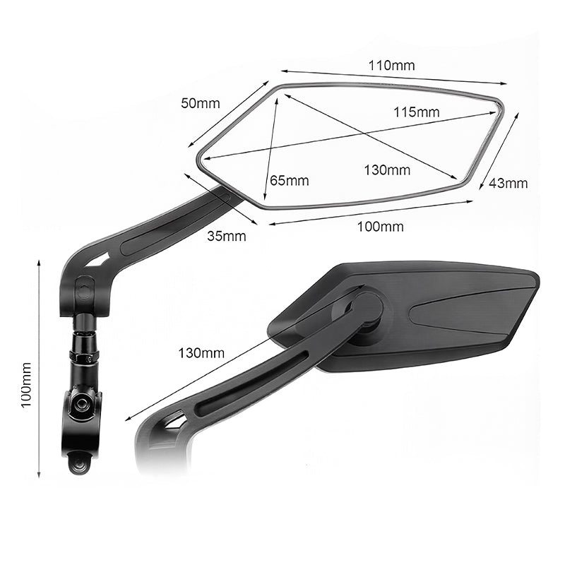 SafeRide – Adjustable Rearview Mirror for Bikes