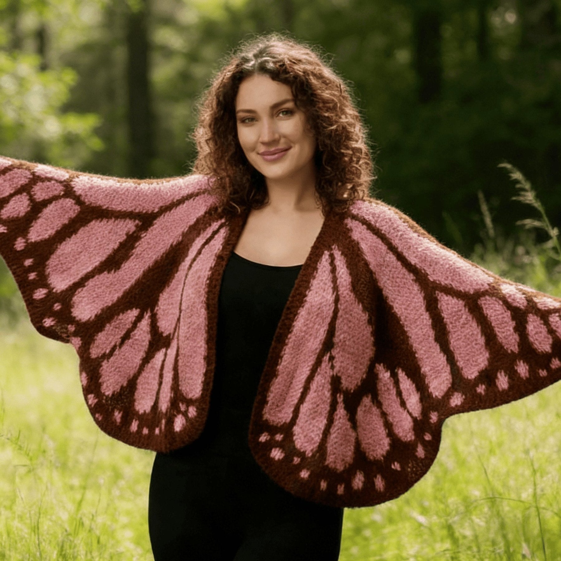 FlutterNest – Artistic Butterfly Comfort Cardigan